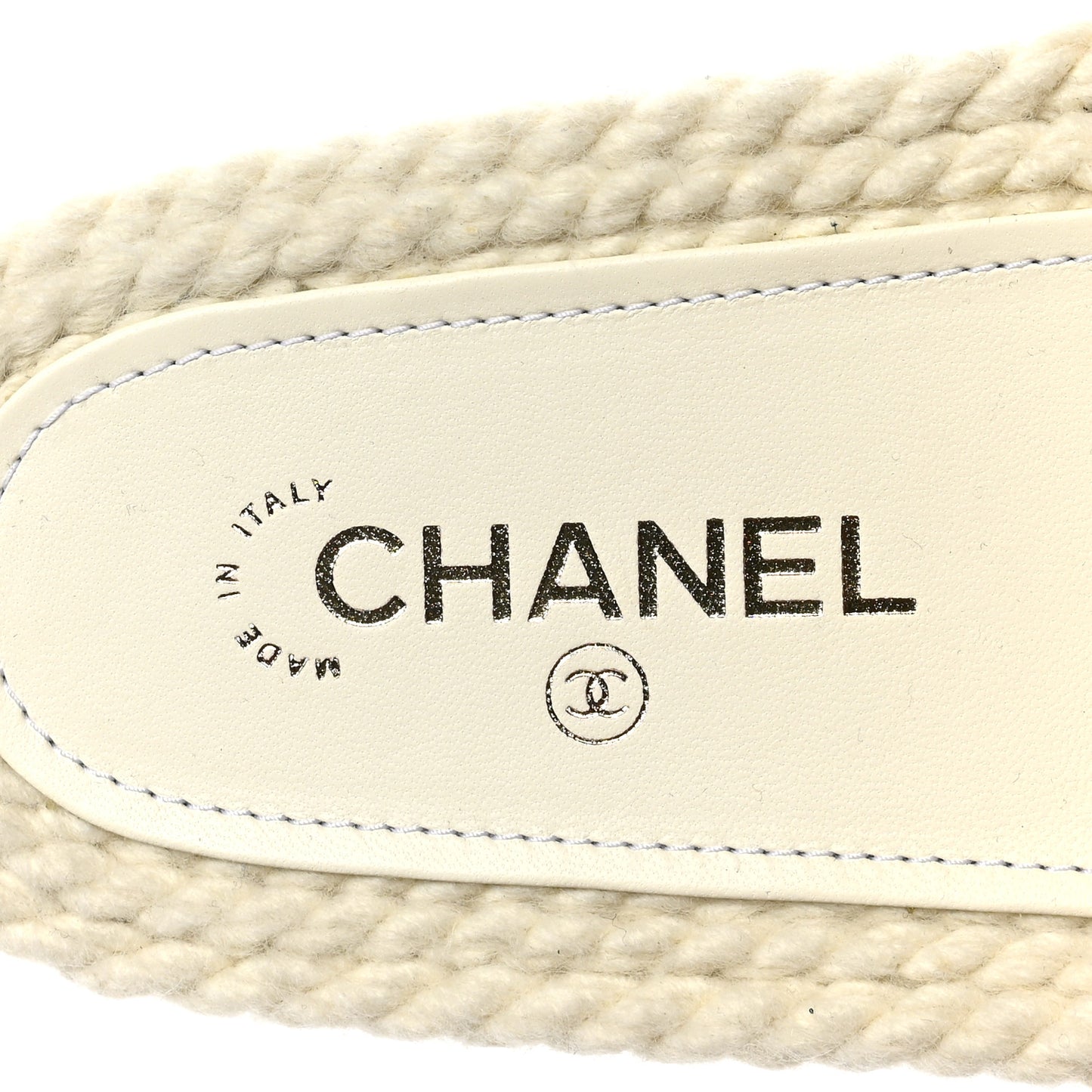 Braided Knit CC Mules 37 Ecru
