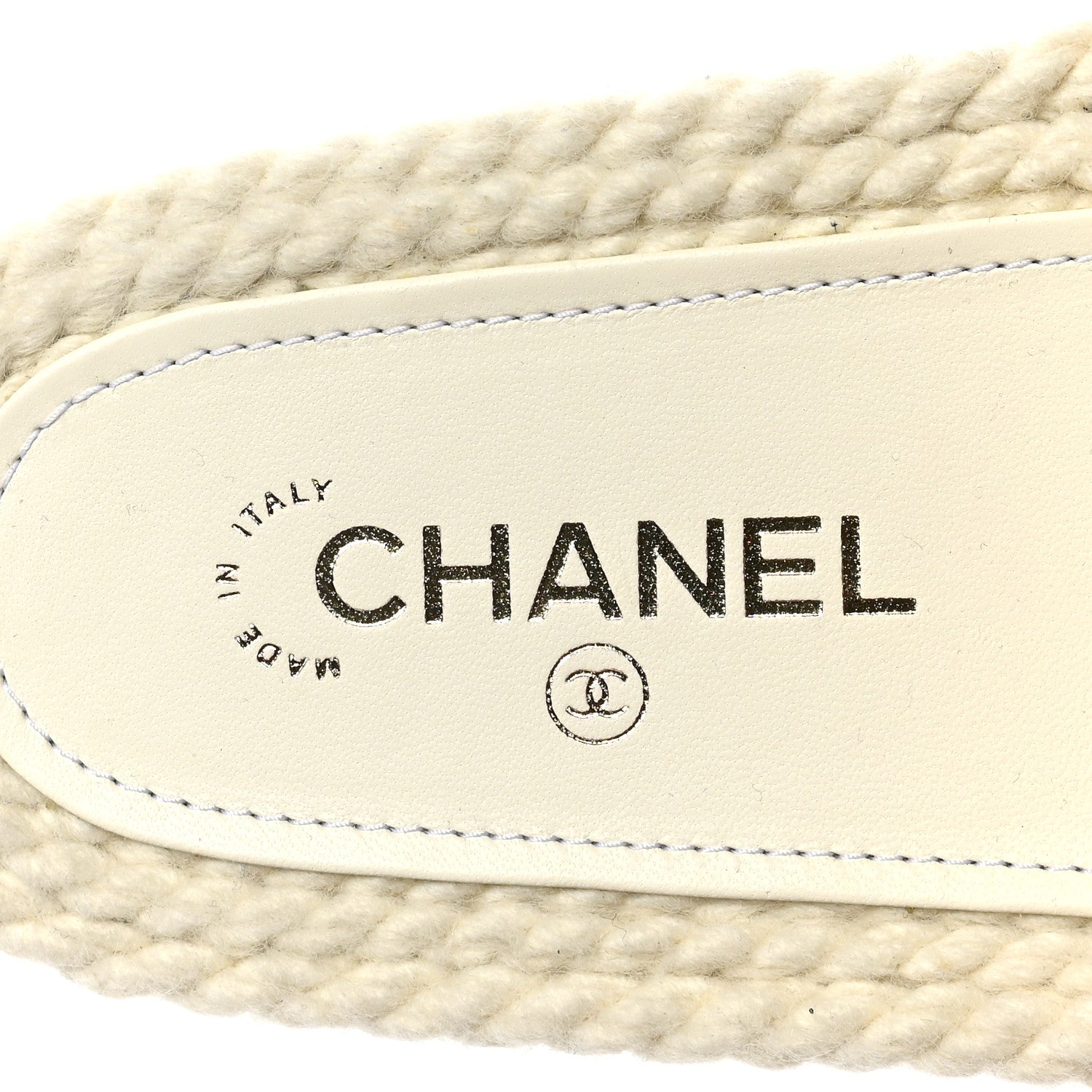 Chanel Braided Knit CC Mules 37 Ecru 7 of 8