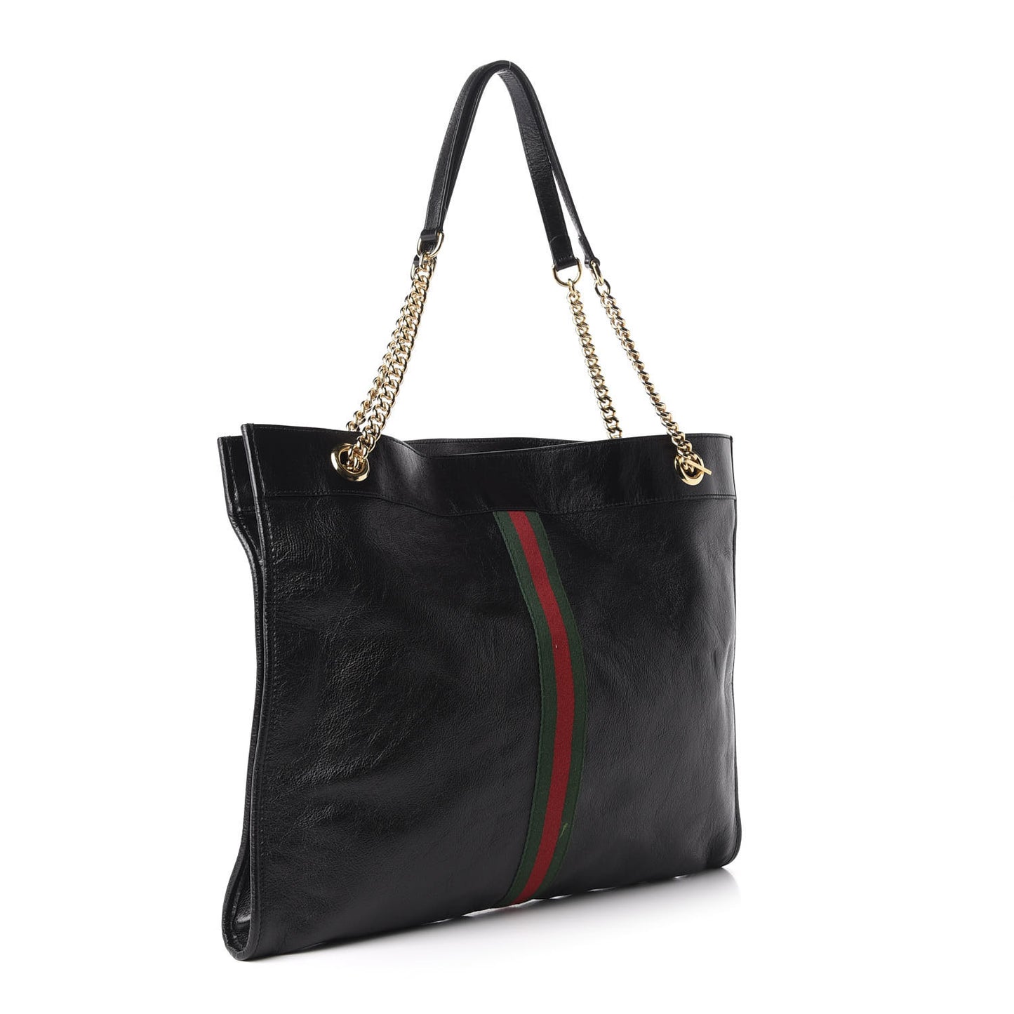 Calfskin Large Rajah Chain Tote Black