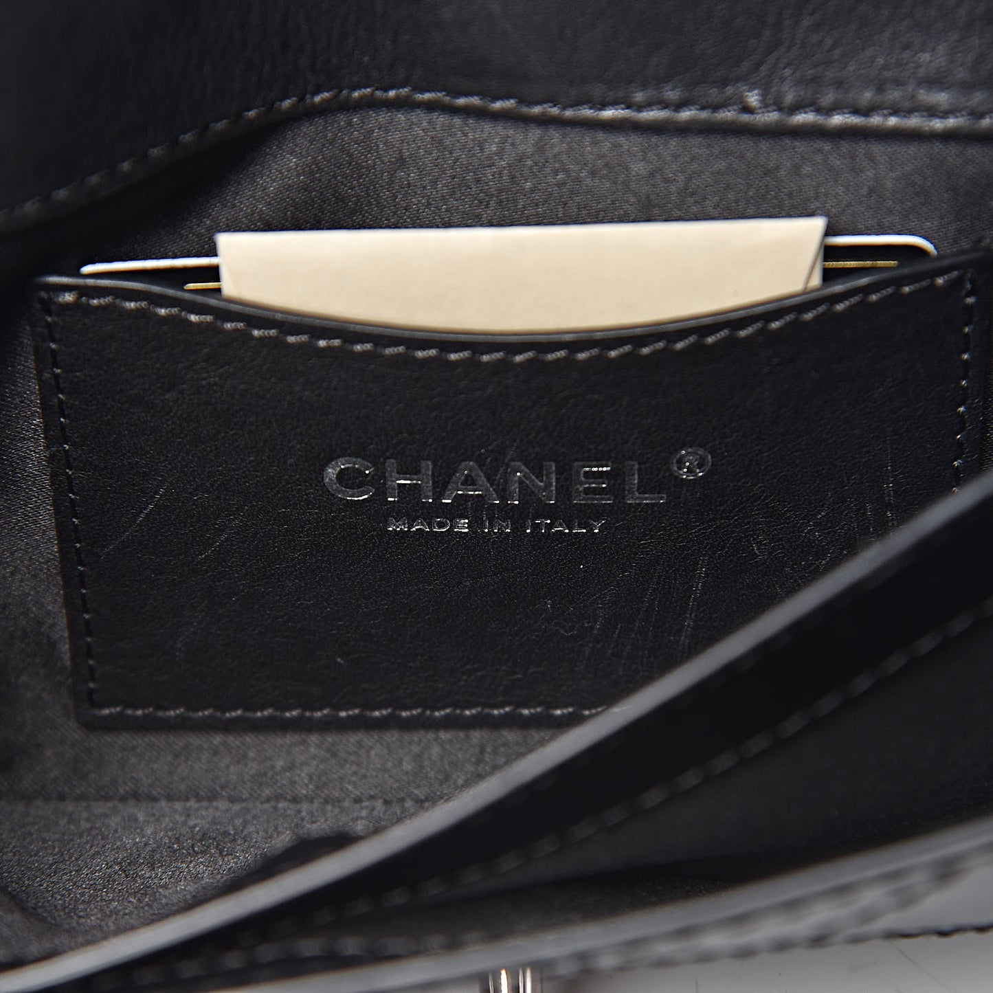 Calfskin Stitched Clutch Flap Black