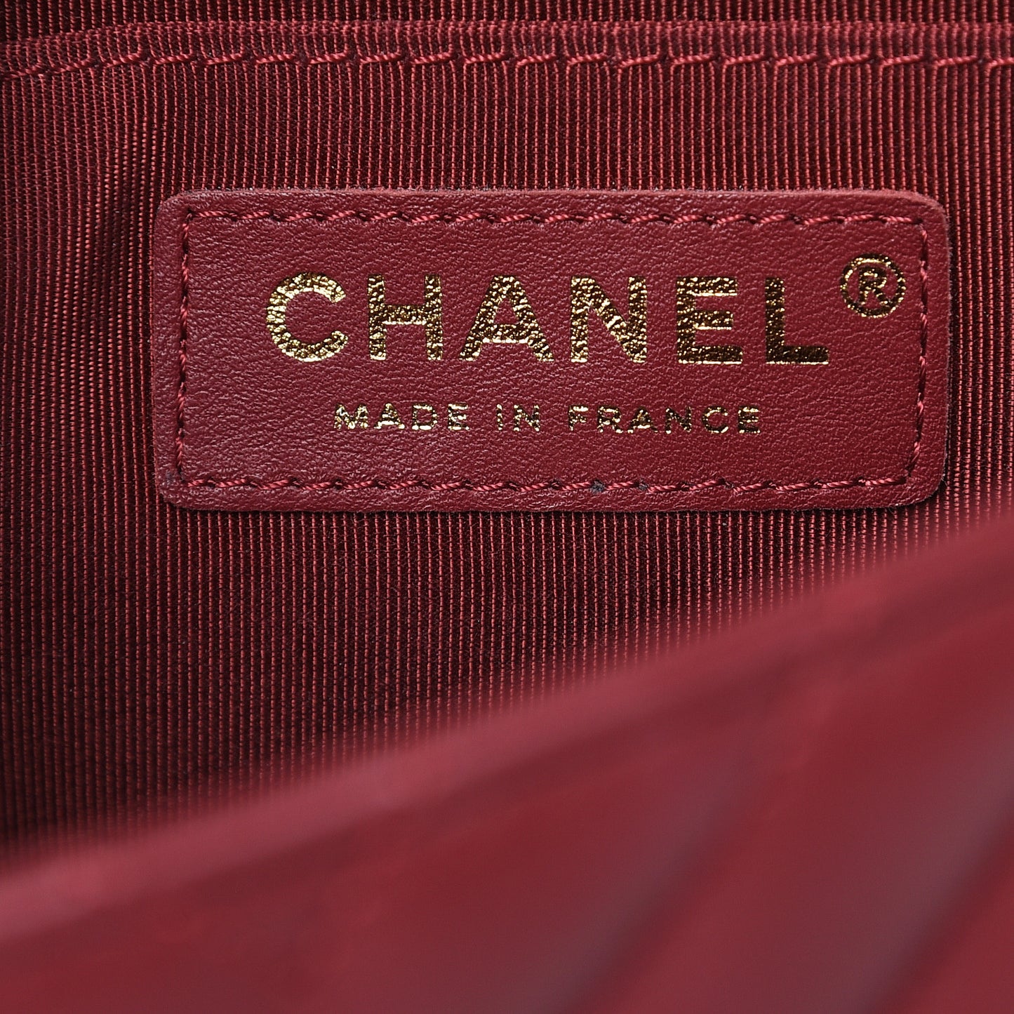Calfskin Chevron Quilted Statement Flap Burgundy
