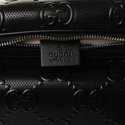 Gucci Calfskin GG Tennis Embossed Pocket Belt Bag Black 6 of 14