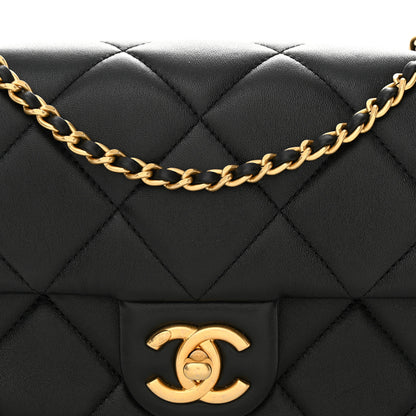 Chanel Lambskin Quilted Pearl Small Flap Black 8 of 10