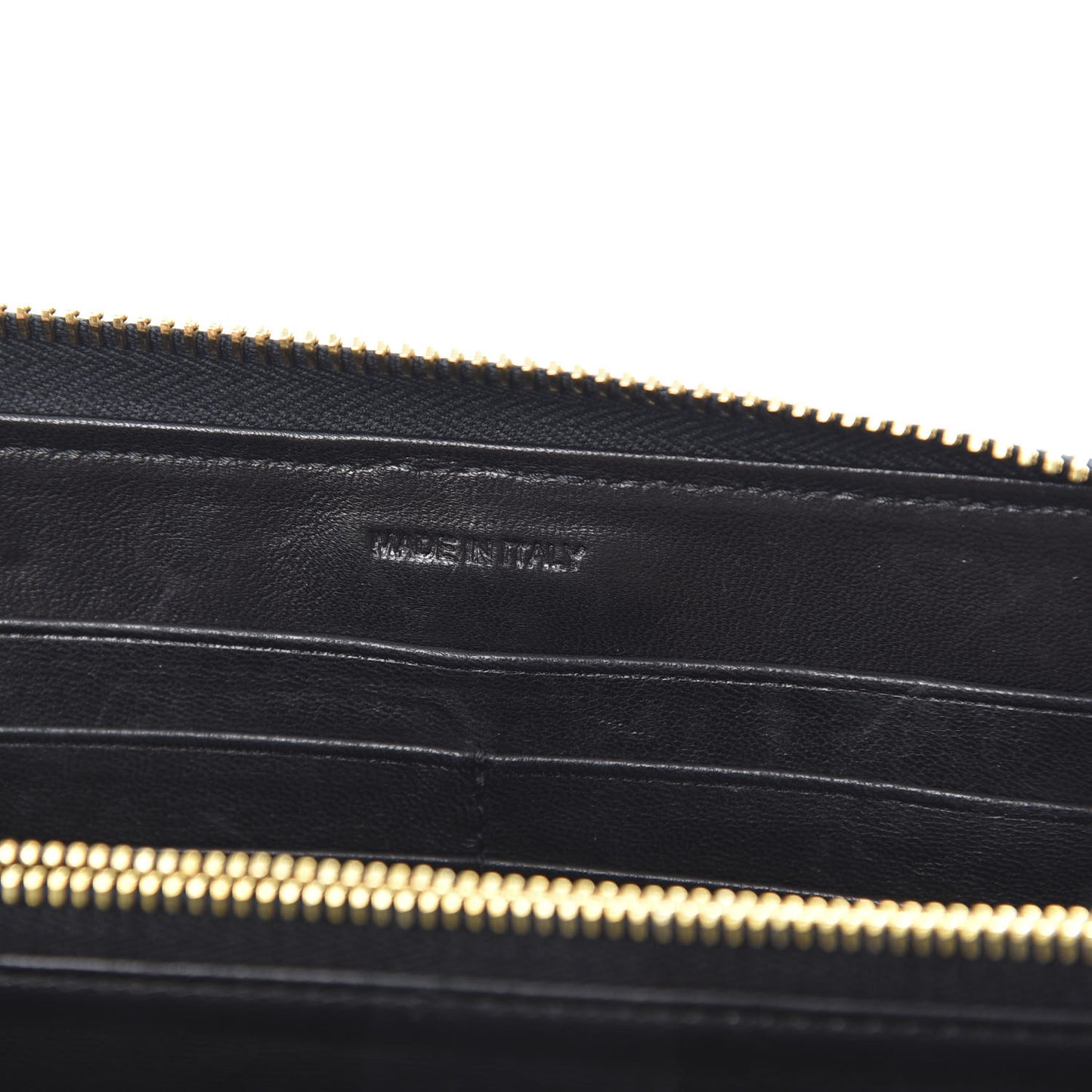 Nappa Gaufre Zip Around Wallet Black