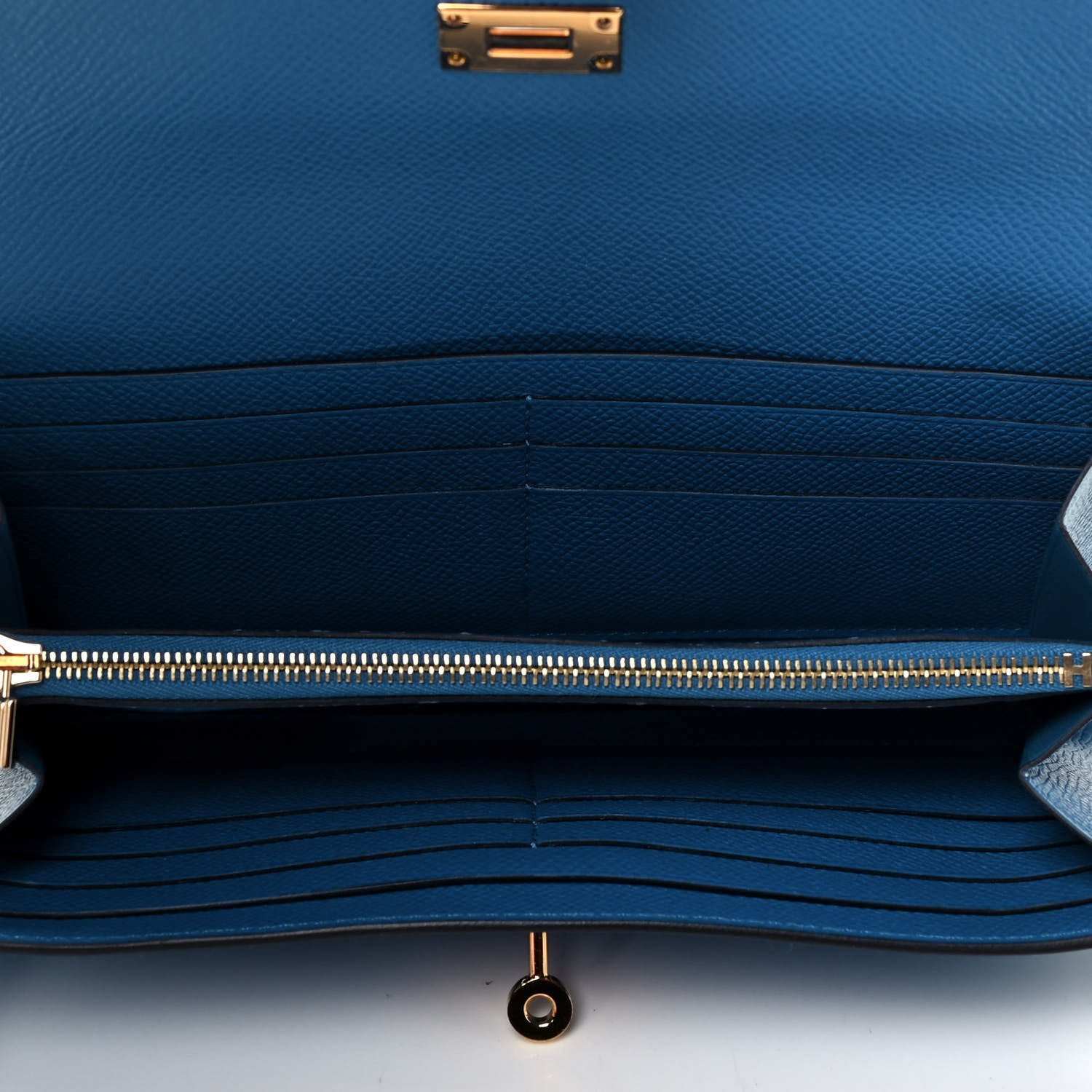 Hermes Epsom Kelly Longue Wallet Bleu Izmir 5 of 8