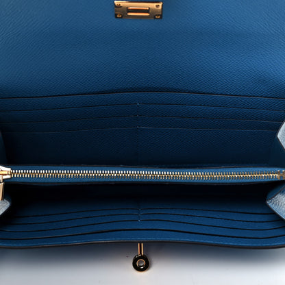 Hermes Epsom Kelly Longue Wallet Bleu Izmir 5 of 8