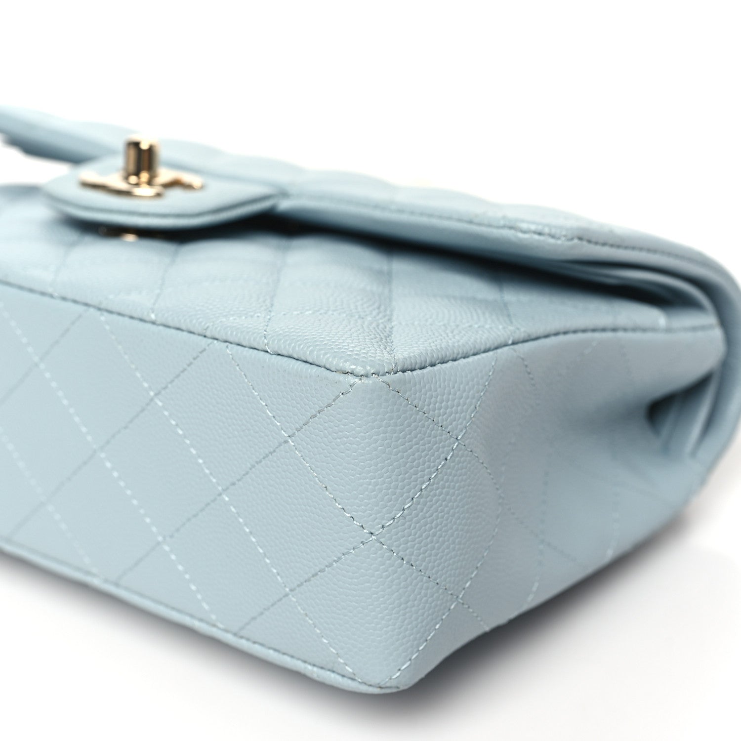Chanel Caviar Quilted Small Double Flap Light Blue 10 of 10