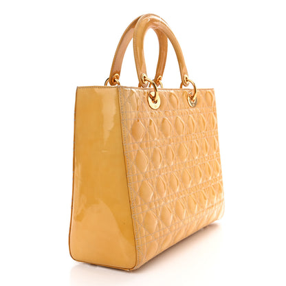 Christian Dior Patent Cannage Large Lady Dior Beige 3 of 22