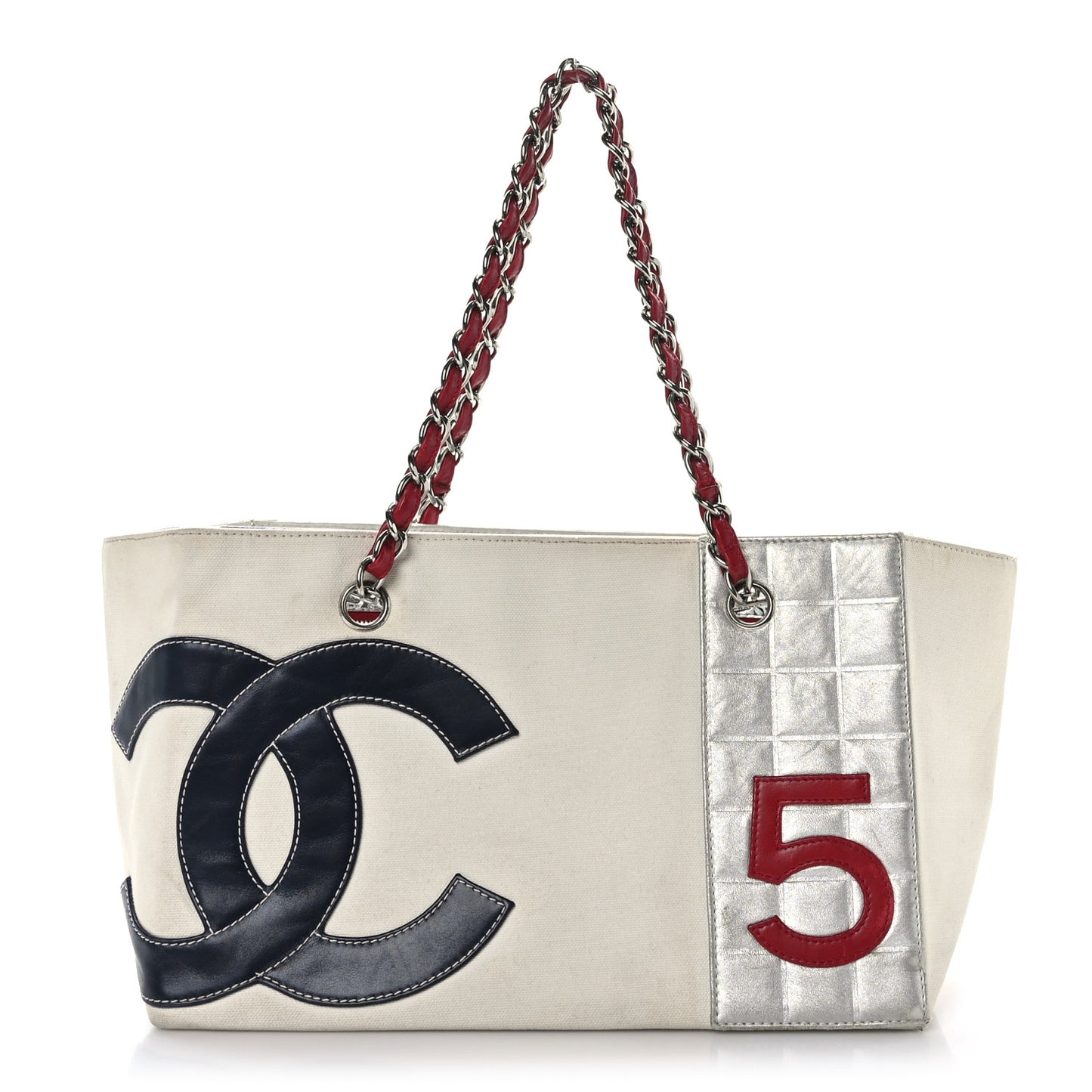 Canvas Foil N°5 Shopping Tote Beige