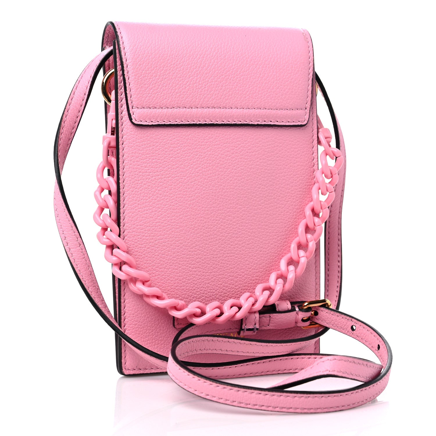 Versace Calfskin La Medusa Chain Crossbody Phone Pouch Pink 3 of 8