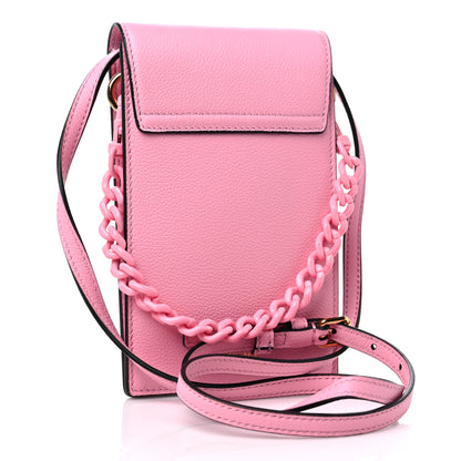Versace Calfskin La Medusa Chain Crossbody Phone Pouch Pink 3 of 8