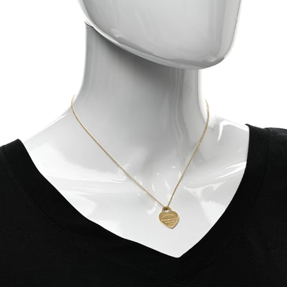Tiffany 18K Yellow Gold Small Return to Tiffany Heart Tag Pendant Necklace 2 of 4