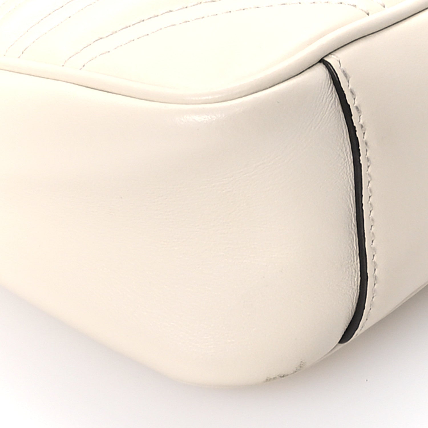 Gucci Calfskin Matelasse Small GG Marmont Shoulder Bag White 9 of 11