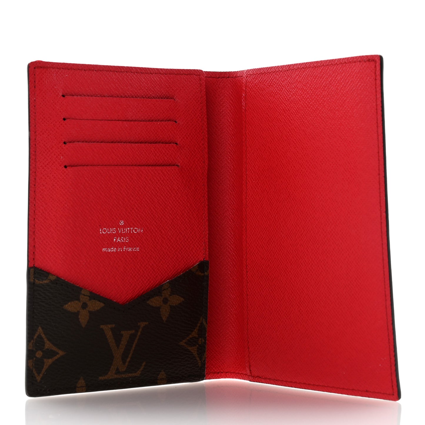 Monogram Macassar Passport Cover Sari Red