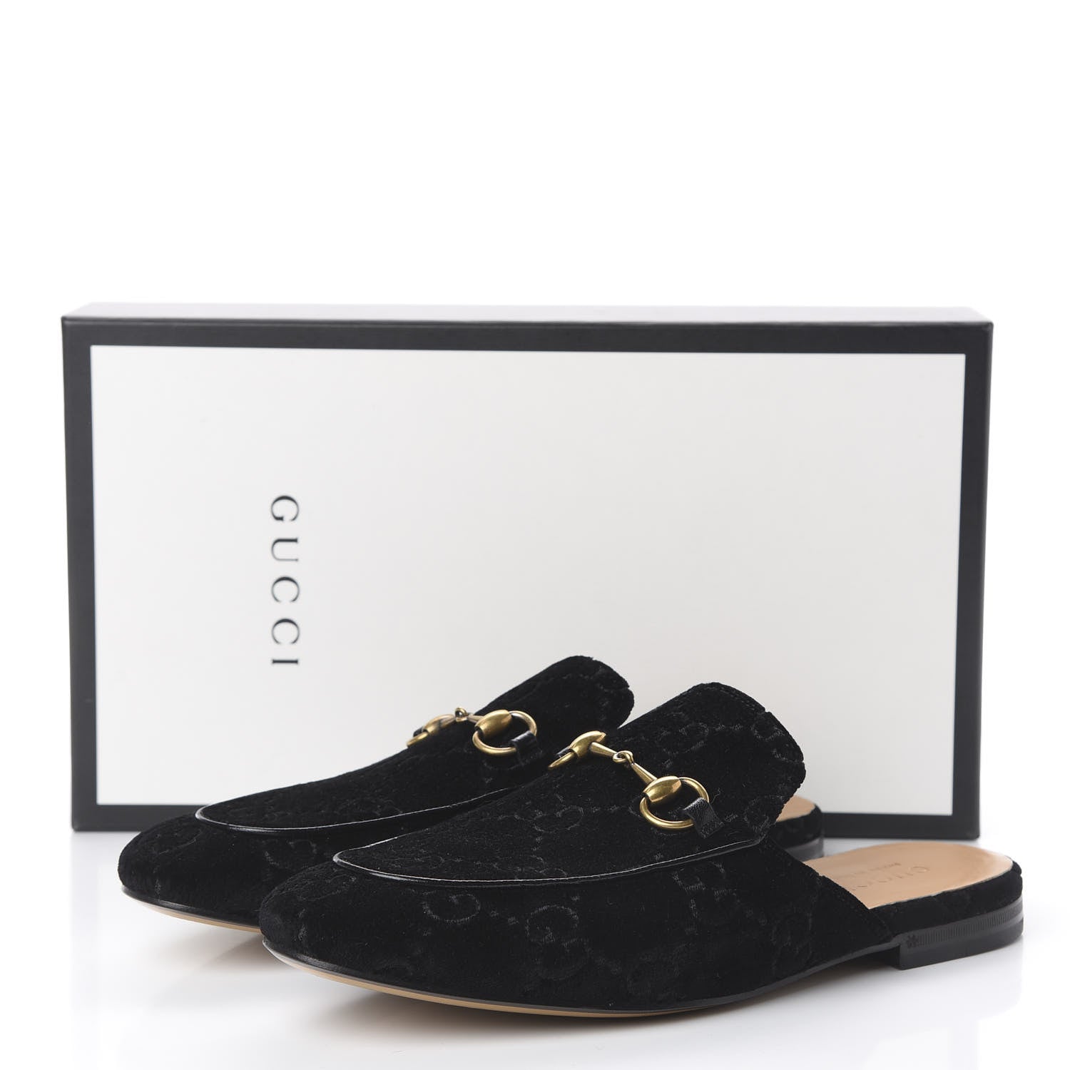 Gucci Velvet GG Monogram Mens Princetown Slippers 8.5 Black 14 of 14