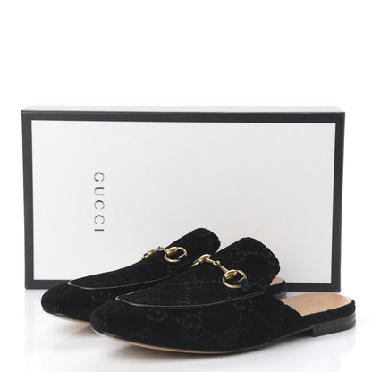 Gucci Velvet GG Monogram Mens Princetown Slippers 8.5 Black 14 of 14