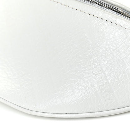 Balenciaga Shiny Goatskin Allover Logo Embossed XXS Souvenir Belt Bag White 9 of 9