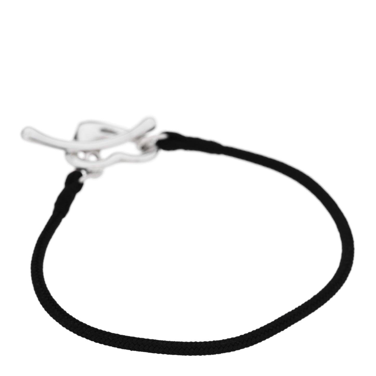 Sterling Silver Elsa Peretti Open Heart Silk Cord Bracelet