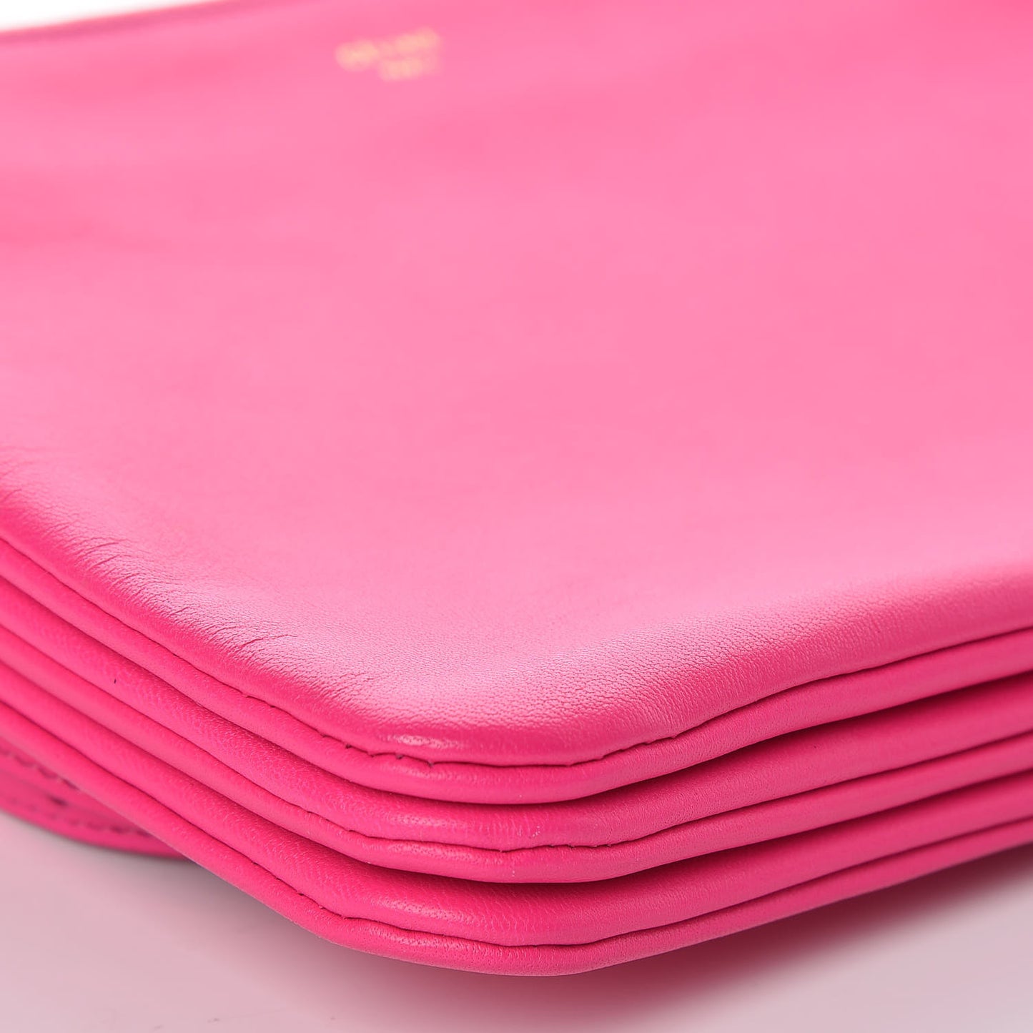 Lambskin Small Trio Crossbody Bag Fluo Fuchsia