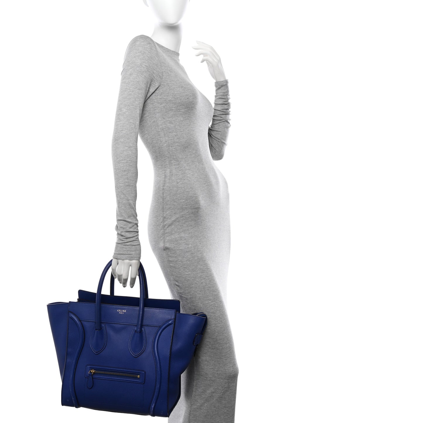 Drummed Calfskin Mini Luggage Indigo