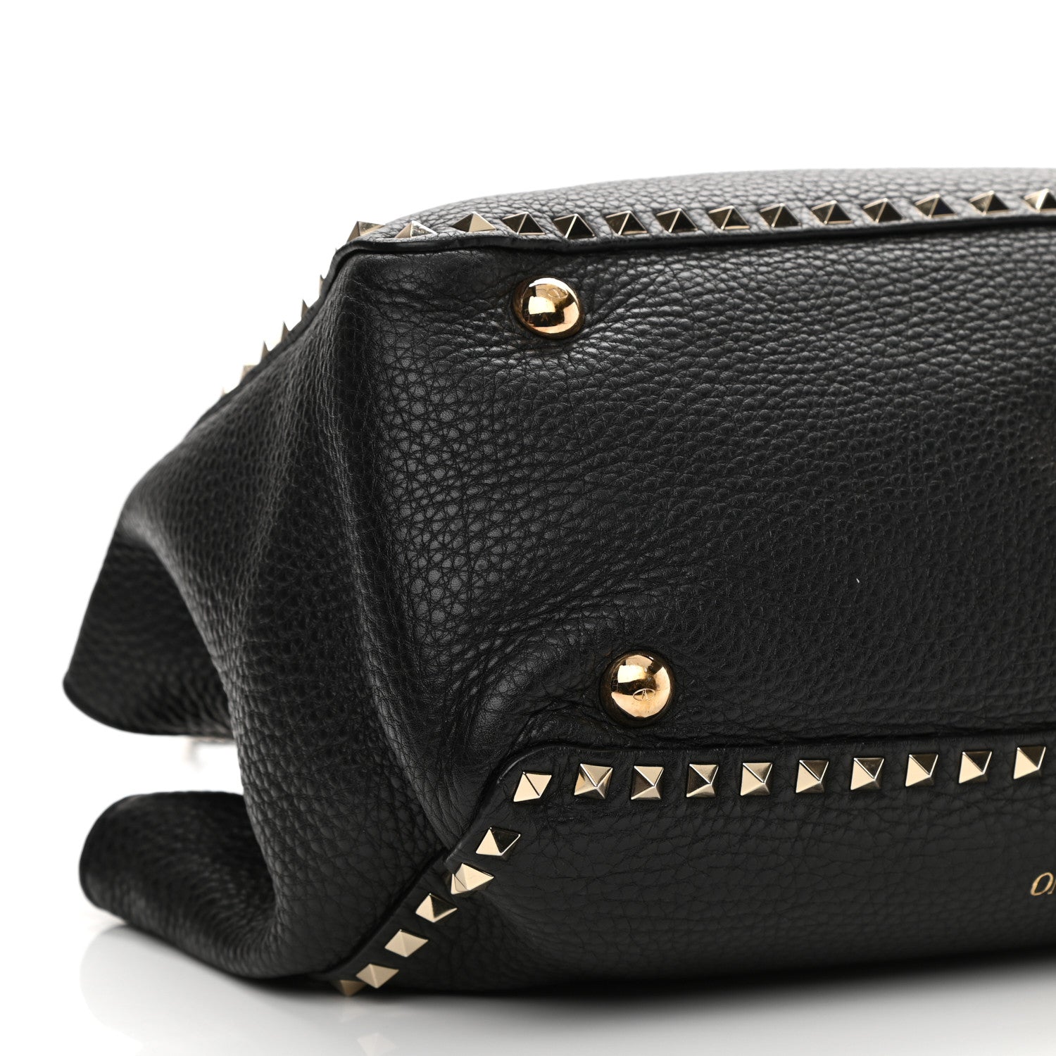 Valentino Garavani Pebbled Calfskin Medium Rockstud Tote Black 8 of 12
