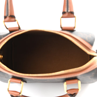 Celine Triomphe Canvas Calfskin Small Boston Bag Tan 5 of 9