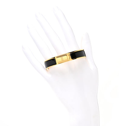 Hermes Enamel Narrow Clic Cadenas Bracelet PM Black 2 of 5