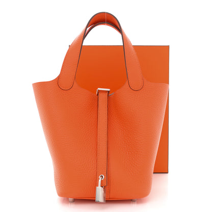 Hermes Taurillon Clemence Picotin Lock 18 PM Orange 12 of 12
