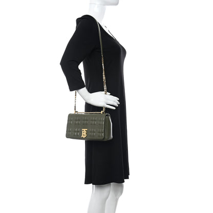 Burberry Lambskin Quilted Small Lola Bag Khaki 2 of 10