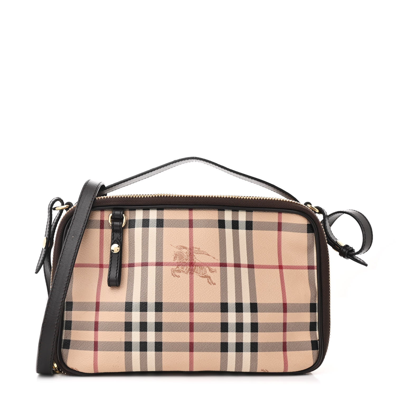Burberry Haymarket Check Vanity Crossbody Bag Chocolate 1 of 12