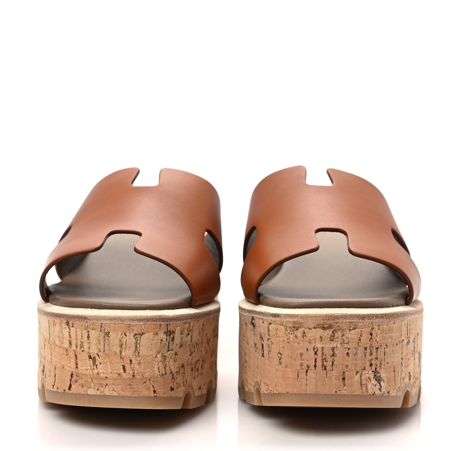Calfskin Cork Eze 30 Sandals 36 Marron Glaise