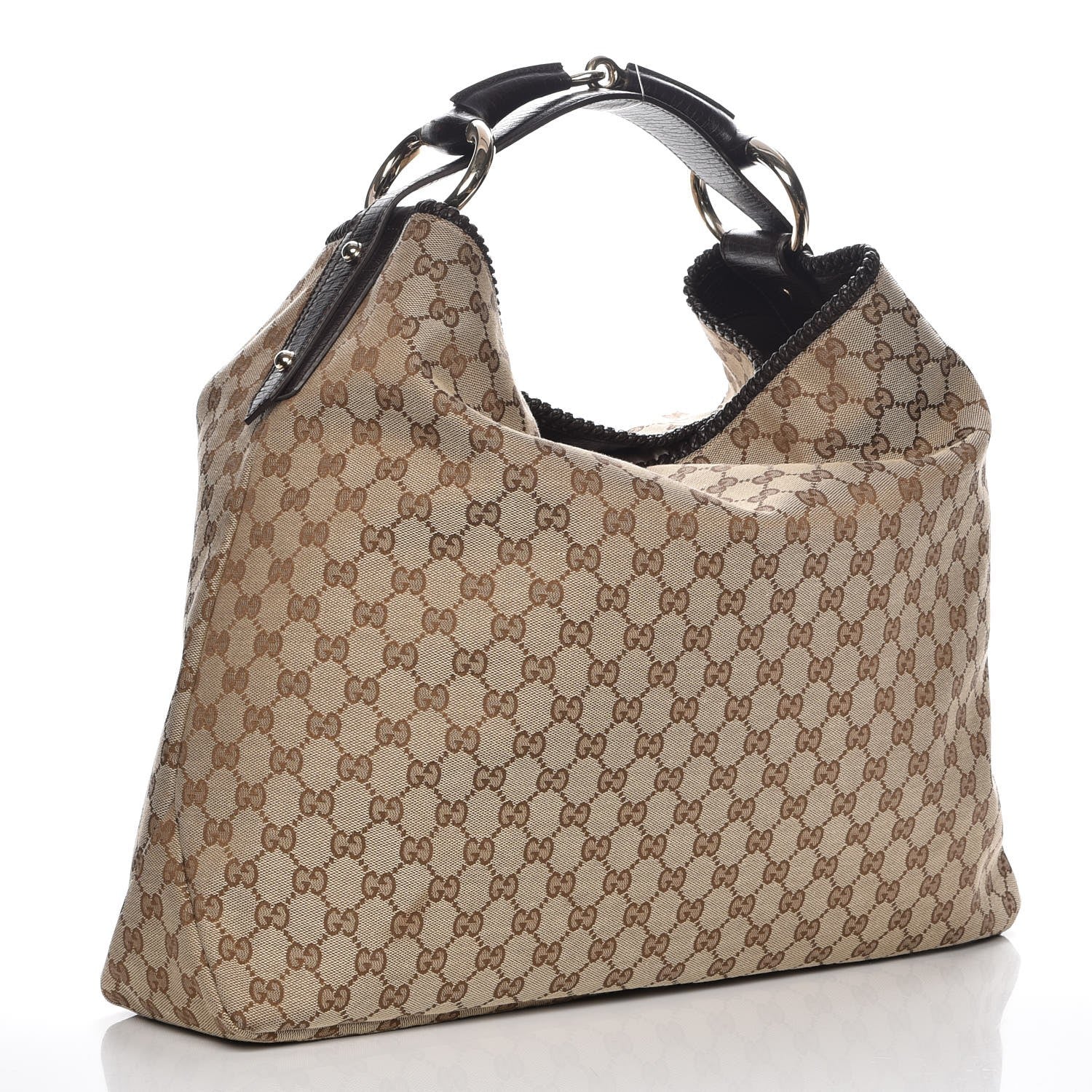 Gucci Monogram Large Horsebit Chain Hobo Dark Brown 3 of 8