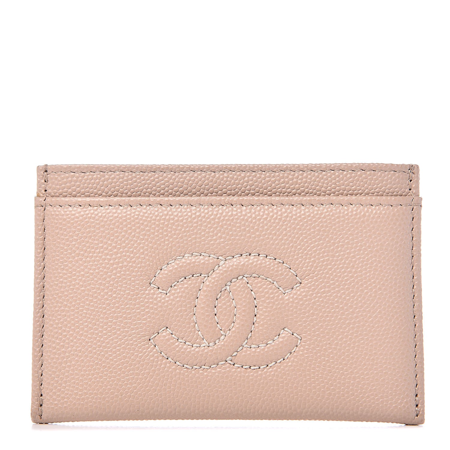 Chanel Caviar Timeless CC Card Holder Dark Beige 1 of 9