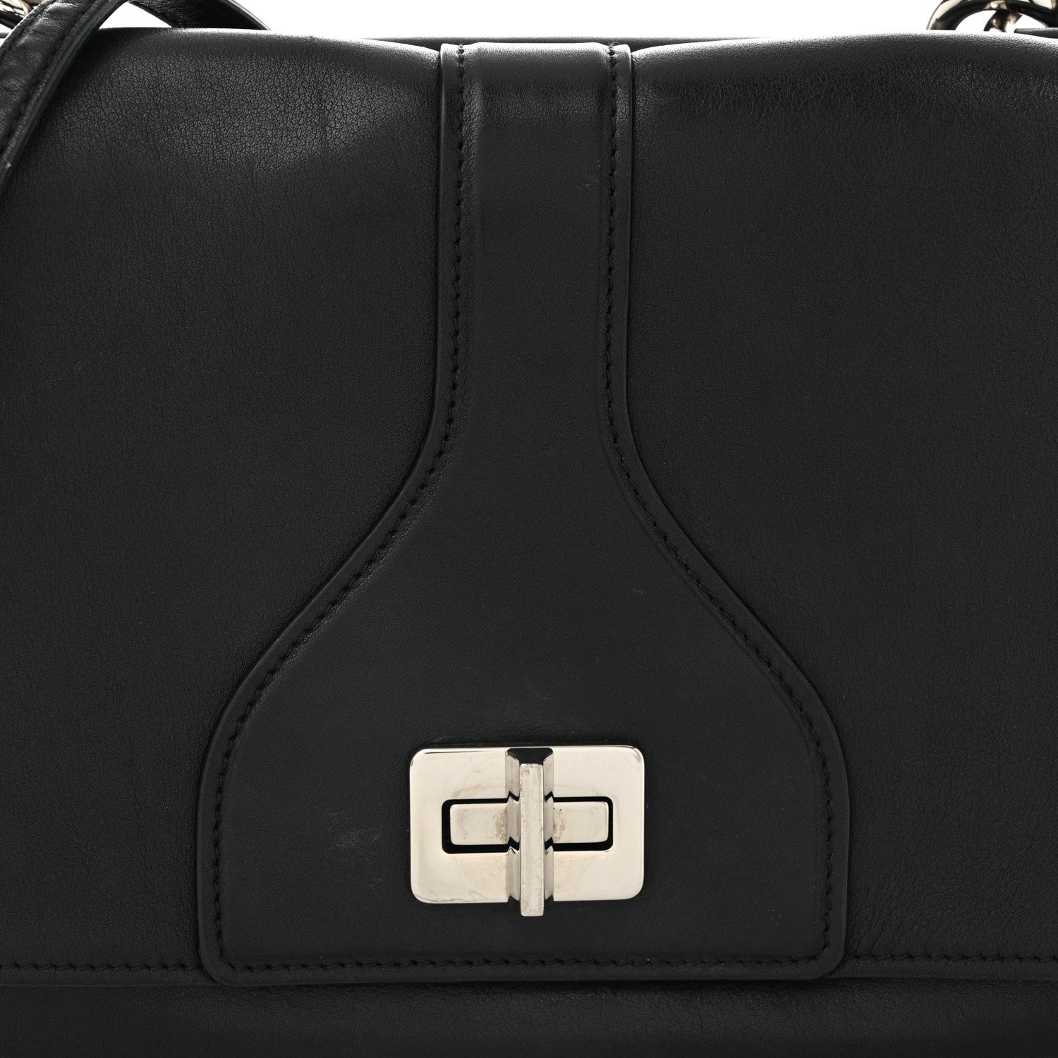 Prada Vitello Soft Chain Flap Bag Black 8 of 10