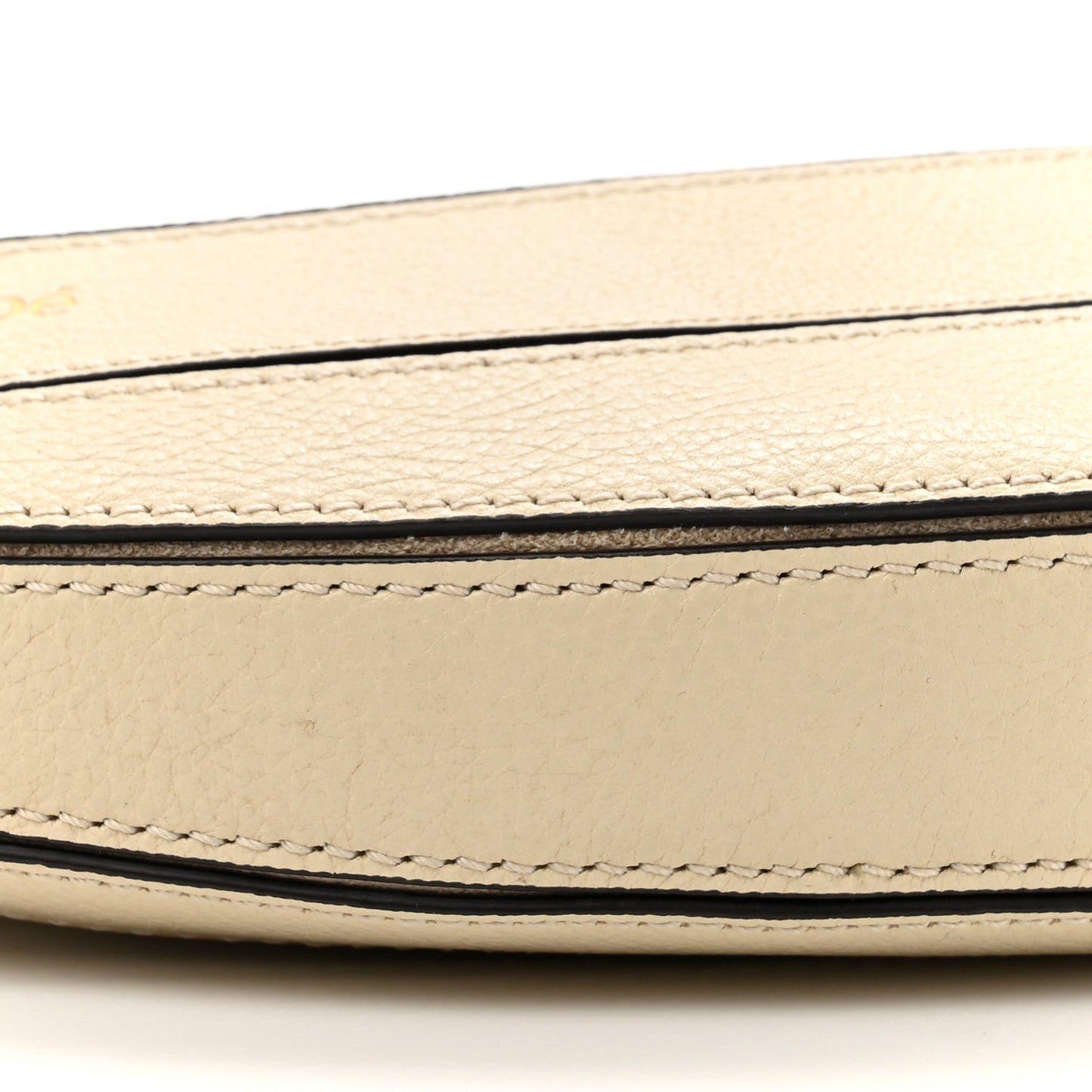 Grained Calfskin Banana Crossbody Bag Vegetal Beige
