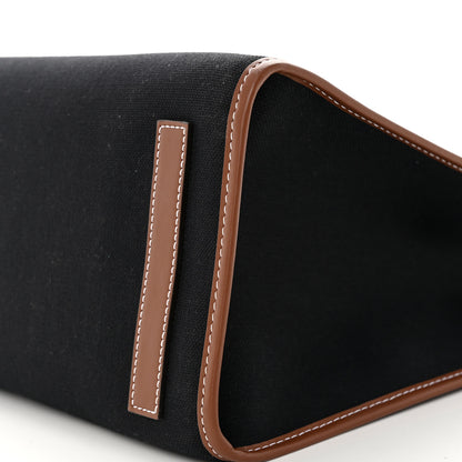 Burberry Canvas Smooth Calfskin Medium Two Tone Freya Tote Black Tan 9 of 18
