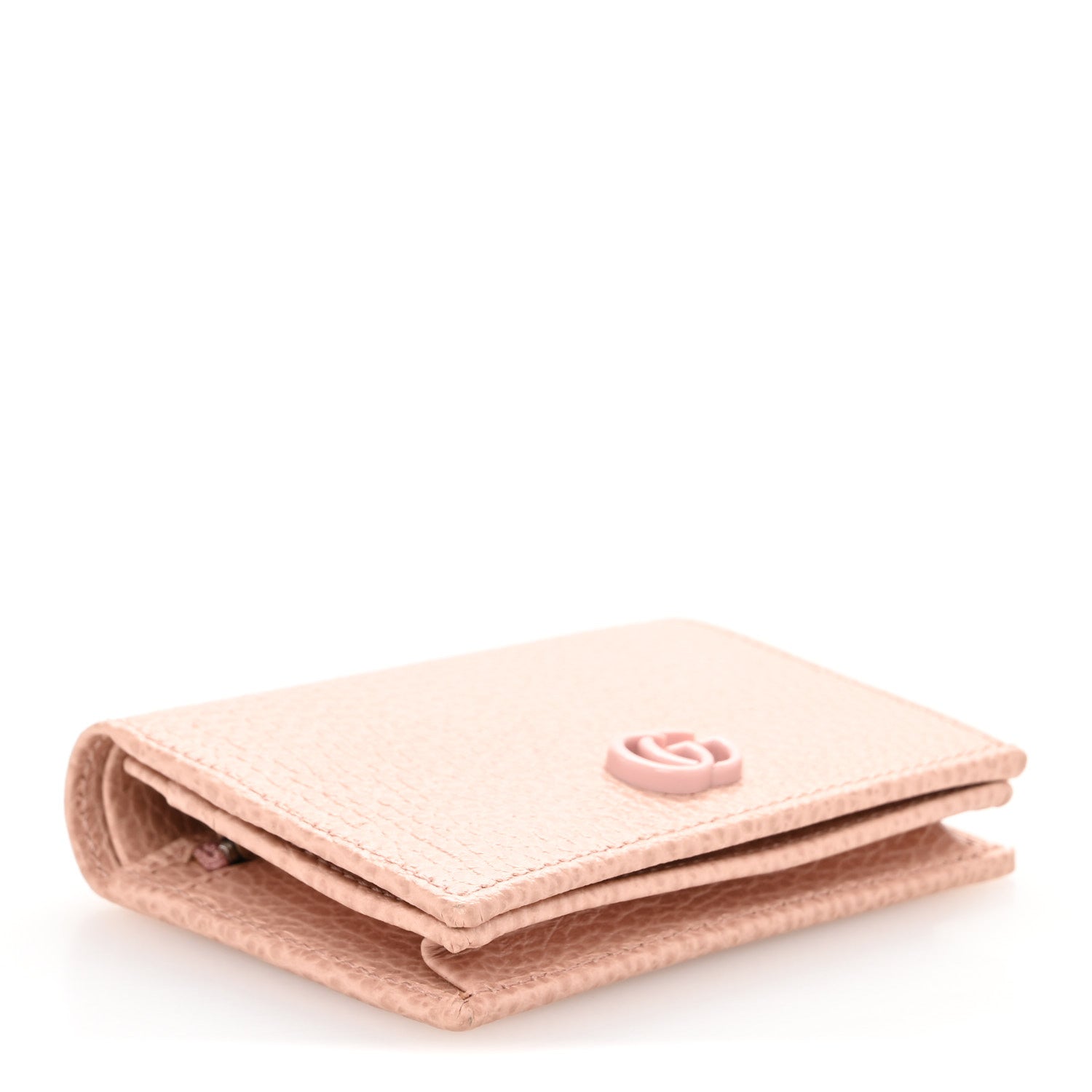 Gucci Dollar Calfskin Enamel Monochrome GG Marmont Card Case Perfect Pink 4 of 10
