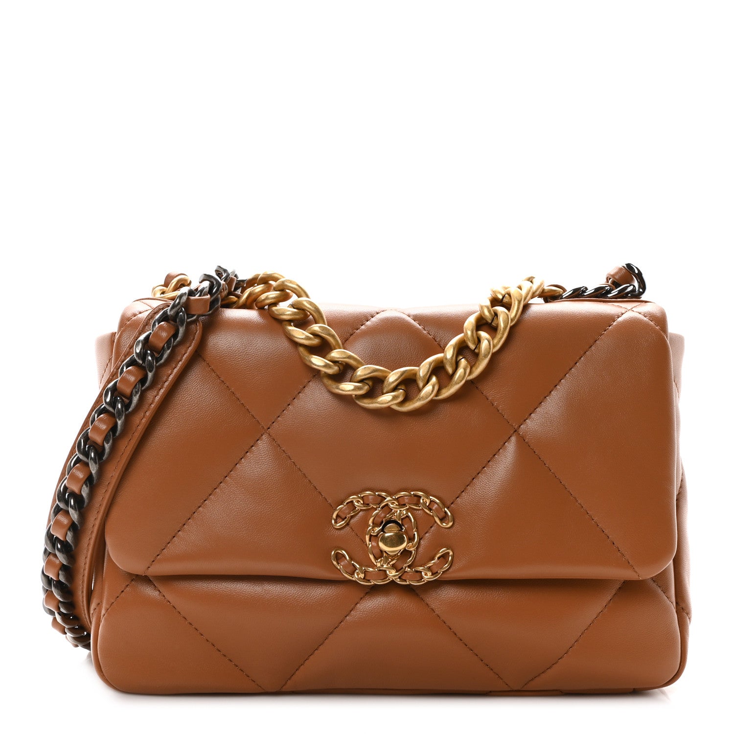 Chanel Lambskin Quilted Medium Chanel 19 Flap Brown 1 of 11