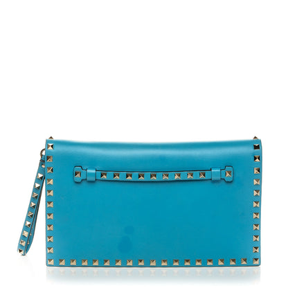 Valentino Garavani Nappa Rockstud Wristlet Clutch Parrot 1 of 9