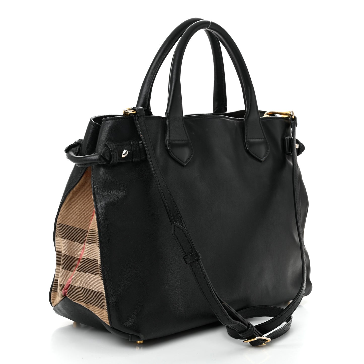 Smooth Calfskin Medium Sartorial Banner Tote Black
