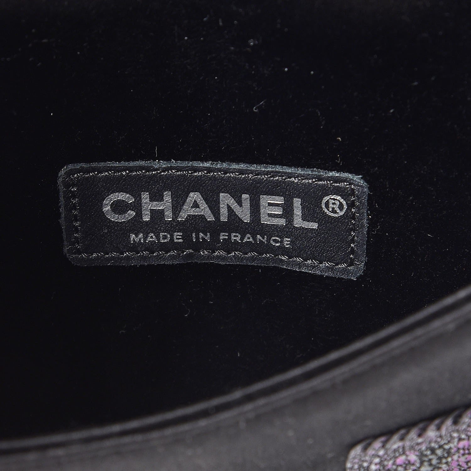 Chanel Sequin Tweed Mini Mineral Nights Flap Crossbody Bag Purple Black 6 of 7