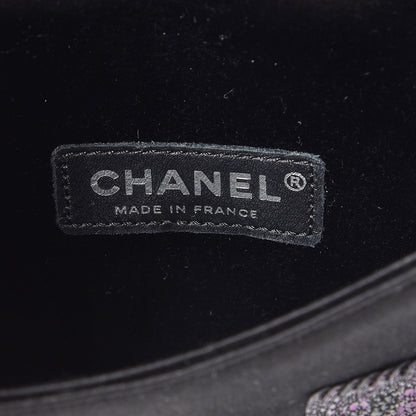 Chanel Sequin Tweed Mini Mineral Nights Flap Crossbody Bag Purple Black 6 of 7