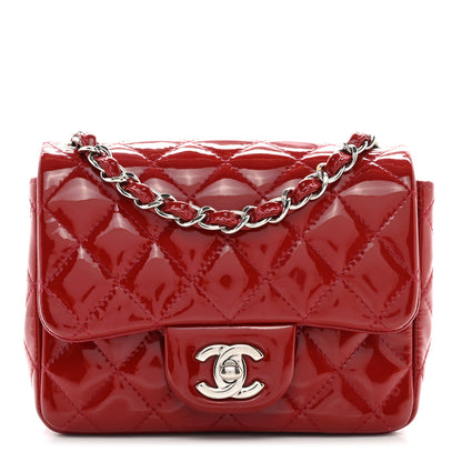 Chanel Patent Quilted Mini Square Flap Red 1 of 12