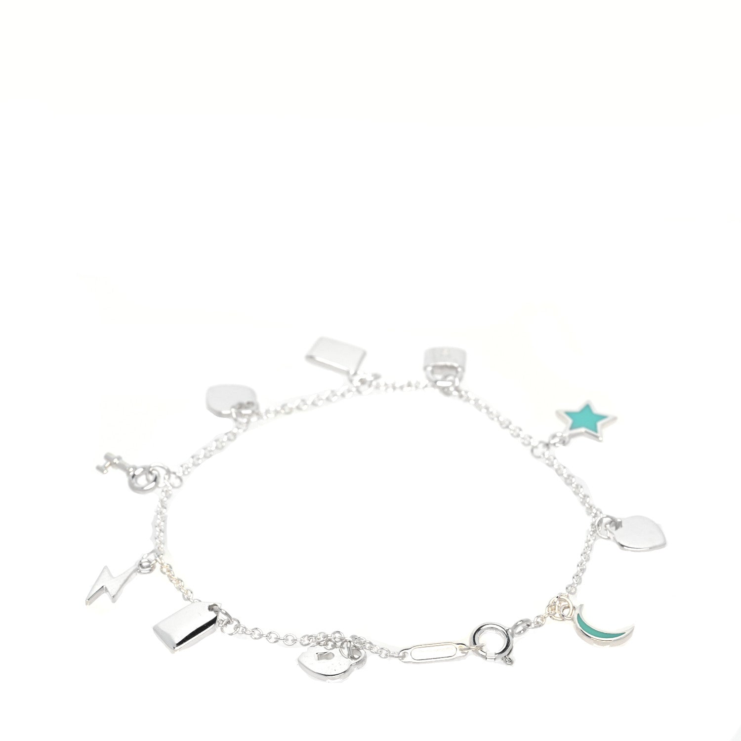 Tiffany Sterling Silver Enamel Love Notes Charm Bracelet Blue 2 of 5