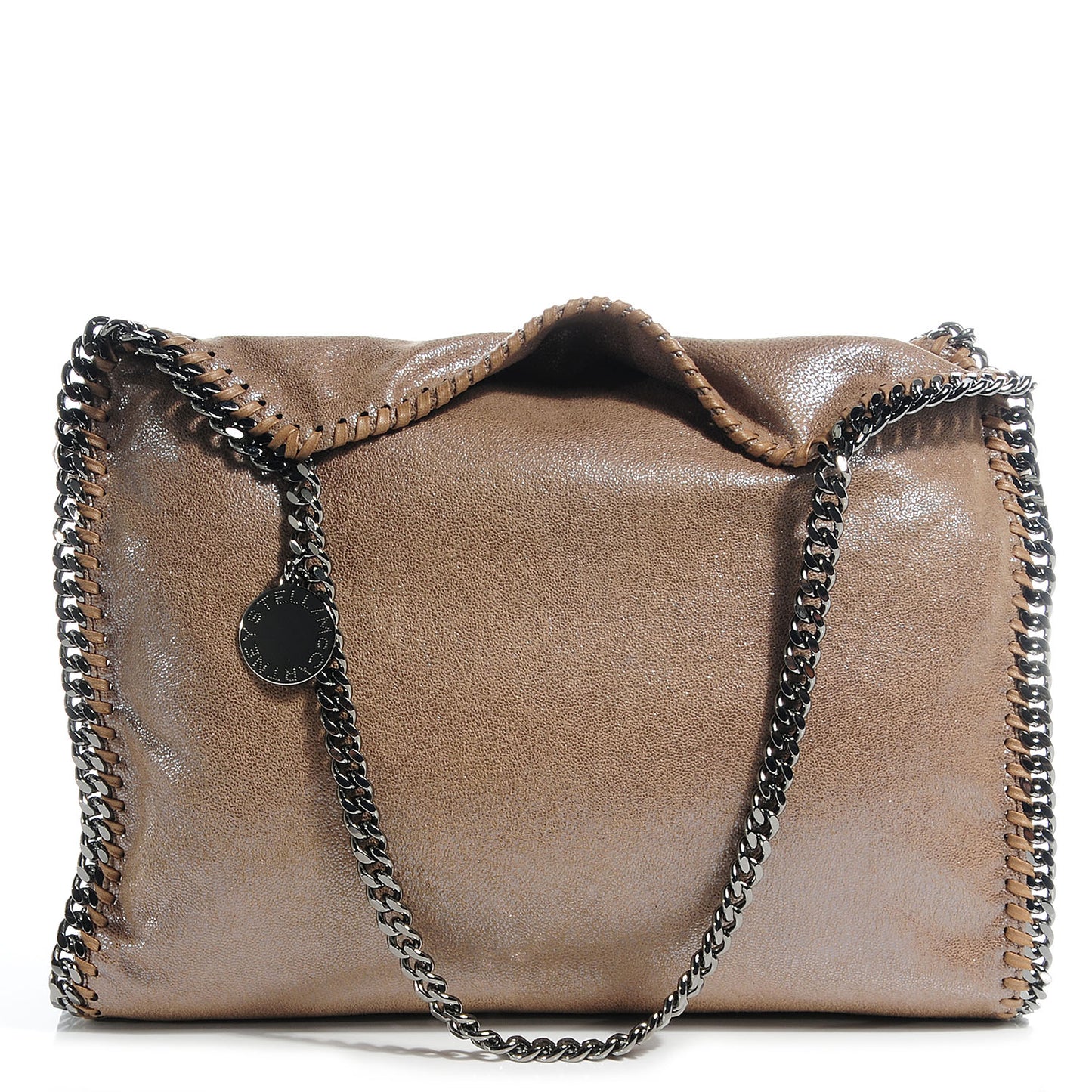 Faux Leather Shaggy Deer Small Falabella Tote Chamois