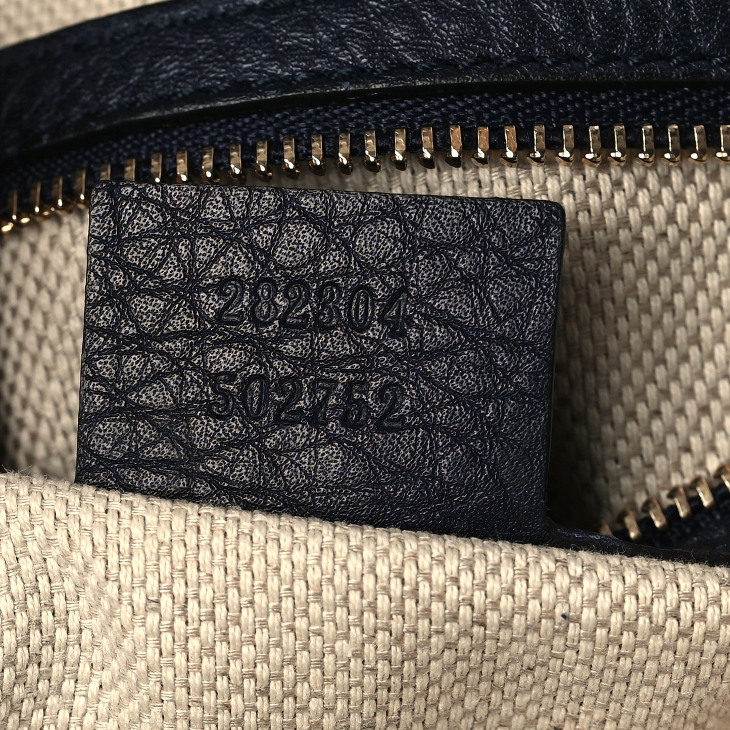 Pebbled Calfskin Large Soho Hobo Dark Blue