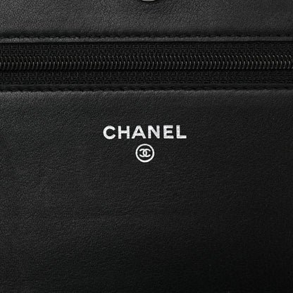 Chanel Calfskin Chevron Quilted Braided Boy Wallet On Chain WOC Black 6 of 14