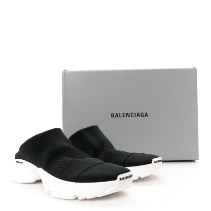 Balenciaga Neoprene Knit Womens Speed Sneakers Mules 39 Black White 9 of 9