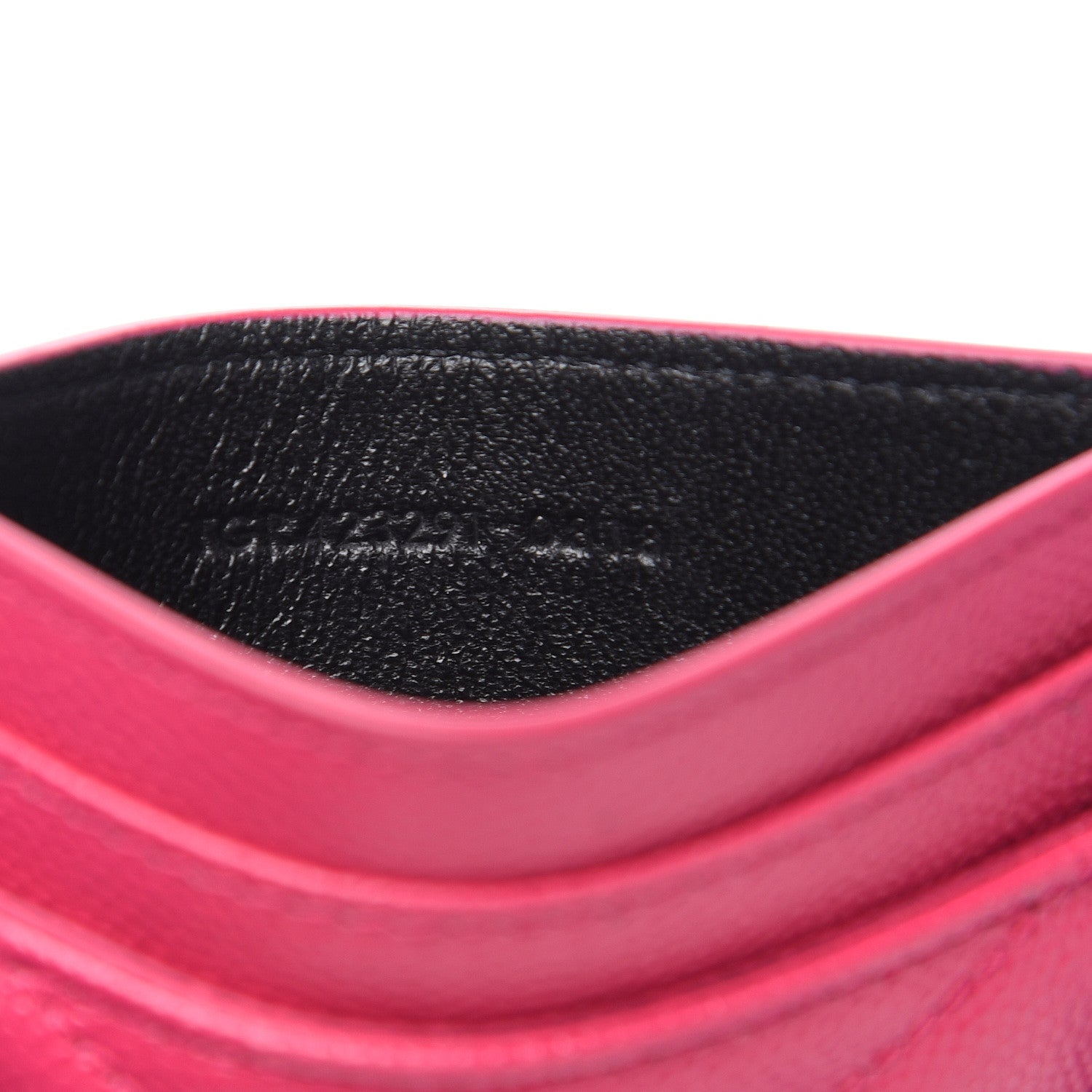 Saint Laurent Grain De Poudre Matelasse Chevron Monogram Credit Card Case Fresh Fuxia 6 of 7