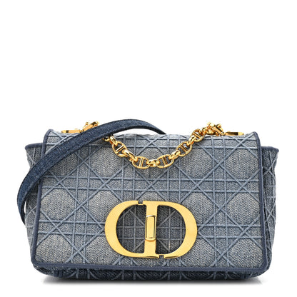 Christian Dior Denim Cannage Small Caro Bag Blue 1 of 9